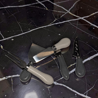 5-Piece Concrete Handle Charcuterie Set | Modern Industrial Cheese Knives | Food Safe Resin Sealed | Unique Housewarming Gift