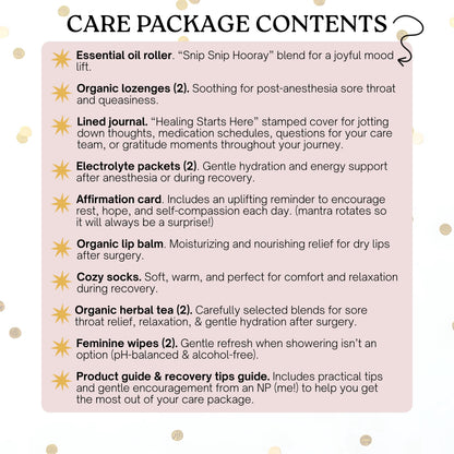 Hysterectomy Care Package Gift | Post Surgery Recovery Box for Women | Comfort Get Well Soon Basket for Uterus Removal, Hysto Self Care Pack