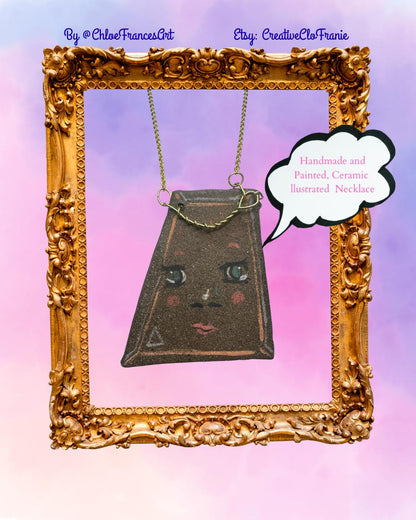 The Royal - Abstract Illustrated Ceramic Necklace