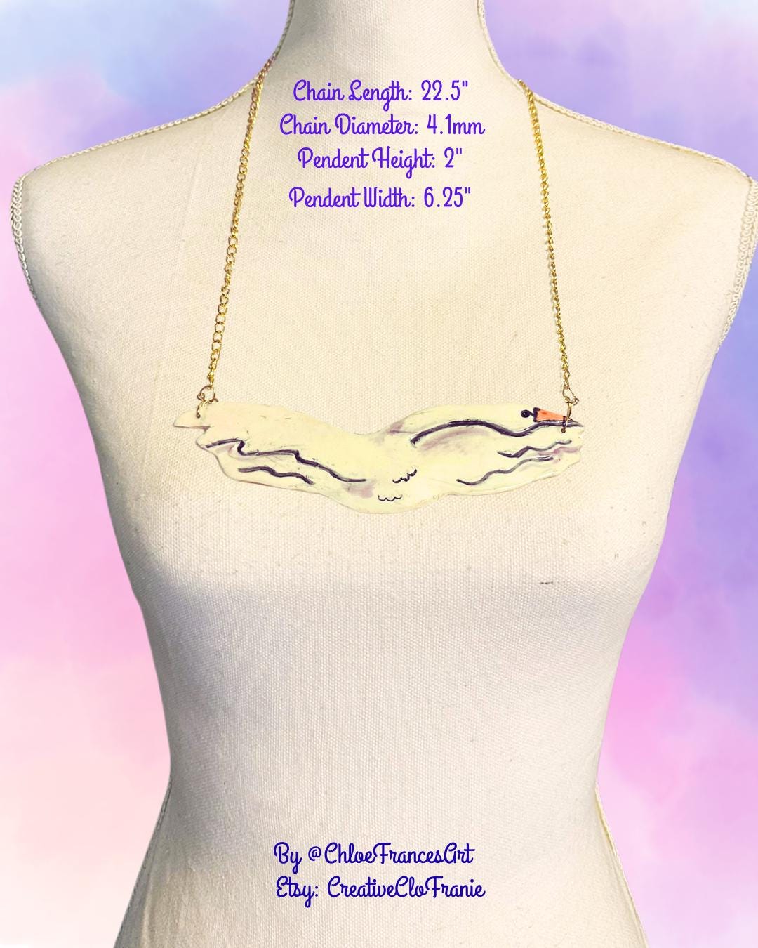 Porcelain Swan Necklace