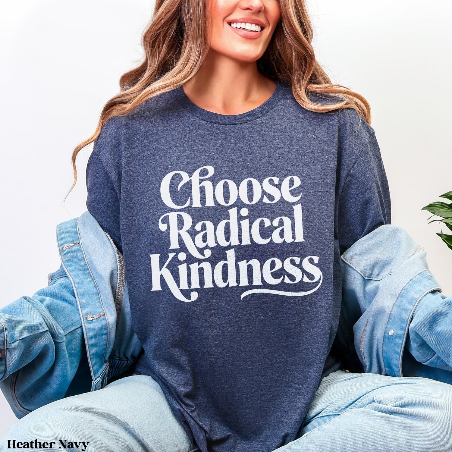 Dark navy t-shirt with &amp;quot;Choose Radical Kindness&amp;quot; in white text.