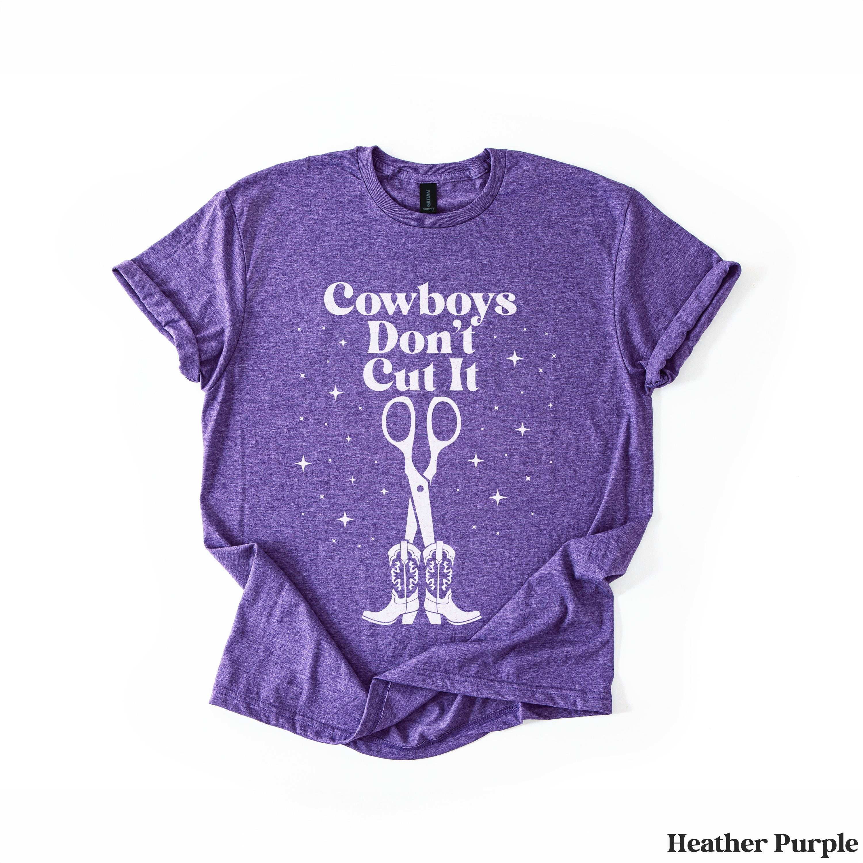 Purple heather t-shirt with white text &amp;quot;Cowboys Don&amp;