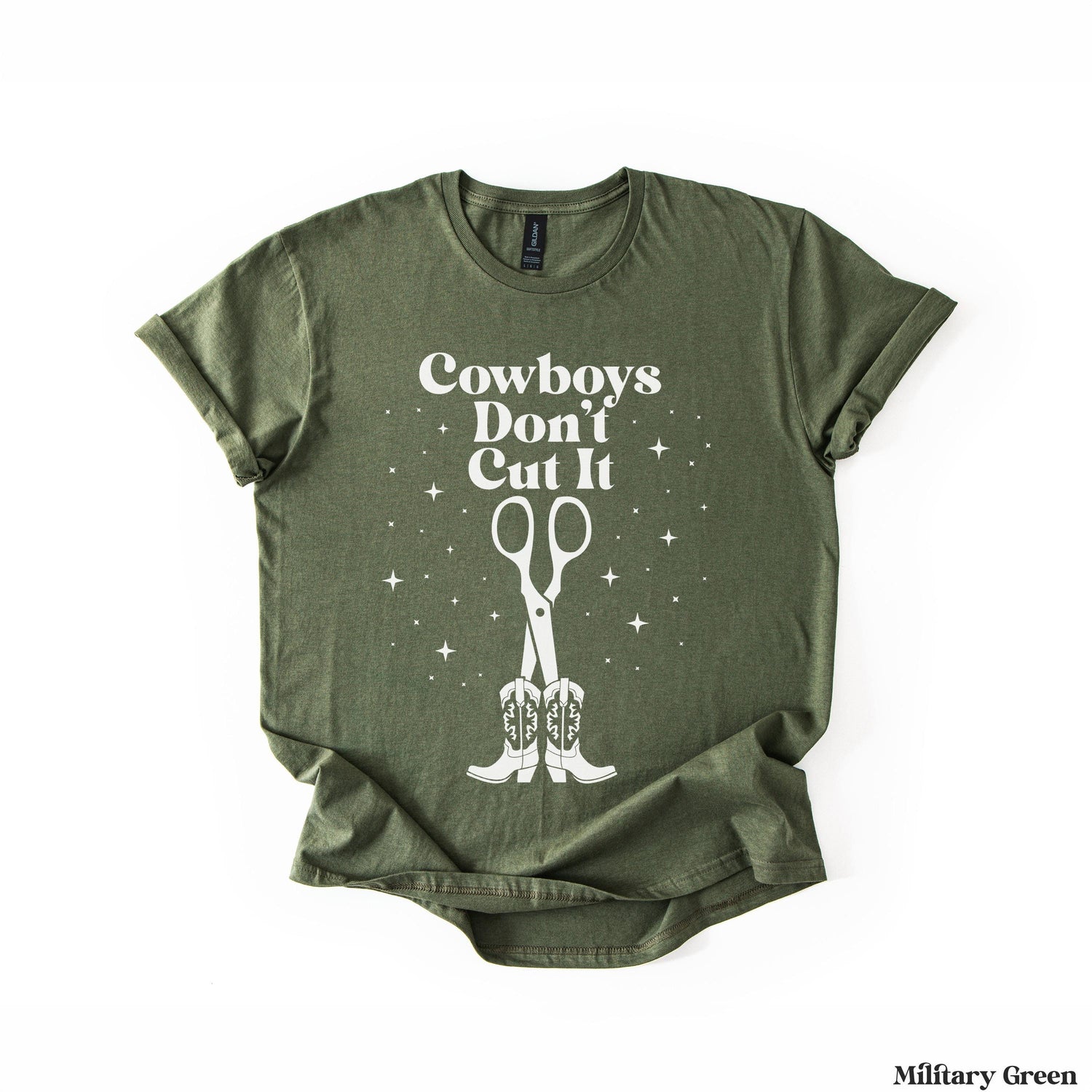 Olive green t-shirt with &amp;quot;Cowboys Don&amp;