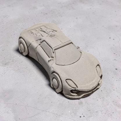Concrete Car Sculpture for Painting | DIY Race Car Craft for Kids | Minimalist Brutalist Home Decor | Kids Birthday Party Favors | Paintable