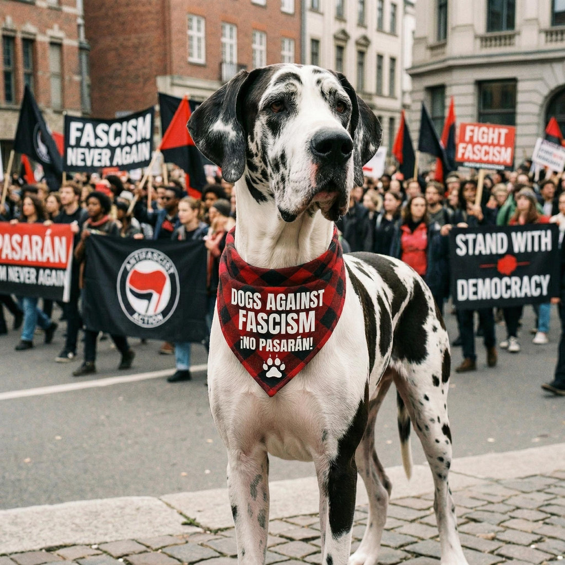 Anti Fascism Dog Bandana, Progressive Pet Scarf, Liberal Dog Mom Gift, Protest Pup Accessory, Antifa Dog Wear, Statement Political