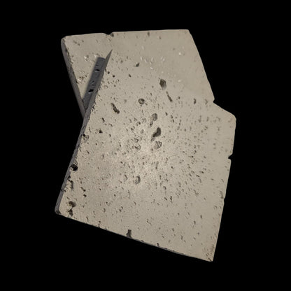 Minimalist Concrete Coasters Set of 2, Modern Industrial Drink Coasters with Cork Feet, Square Cement Product Photography Props