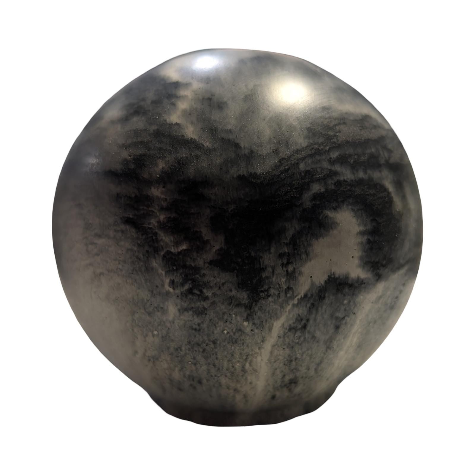 Large 4&amp;quot; Concrete Decorative Sphere -Minimalist Marbled Stone Ball - Modern Industrial Shelf Decor, Brutalist Paperweight, Zen Garden Accent