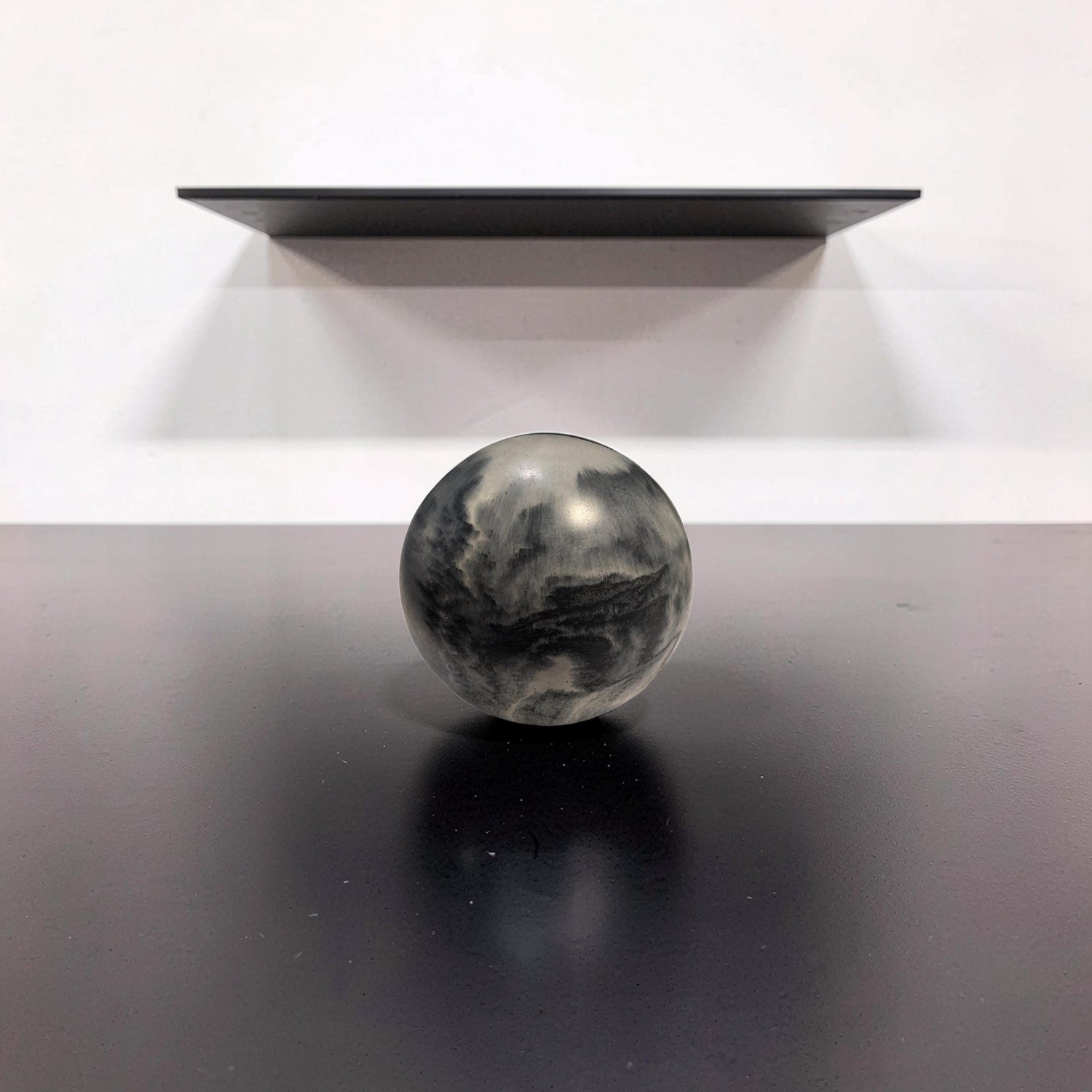 Large 4&amp;quot; Concrete Decorative Sphere -Minimalist Marbled Stone Ball - Modern Industrial Shelf Decor, Brutalist Paperweight, Zen Garden Accent