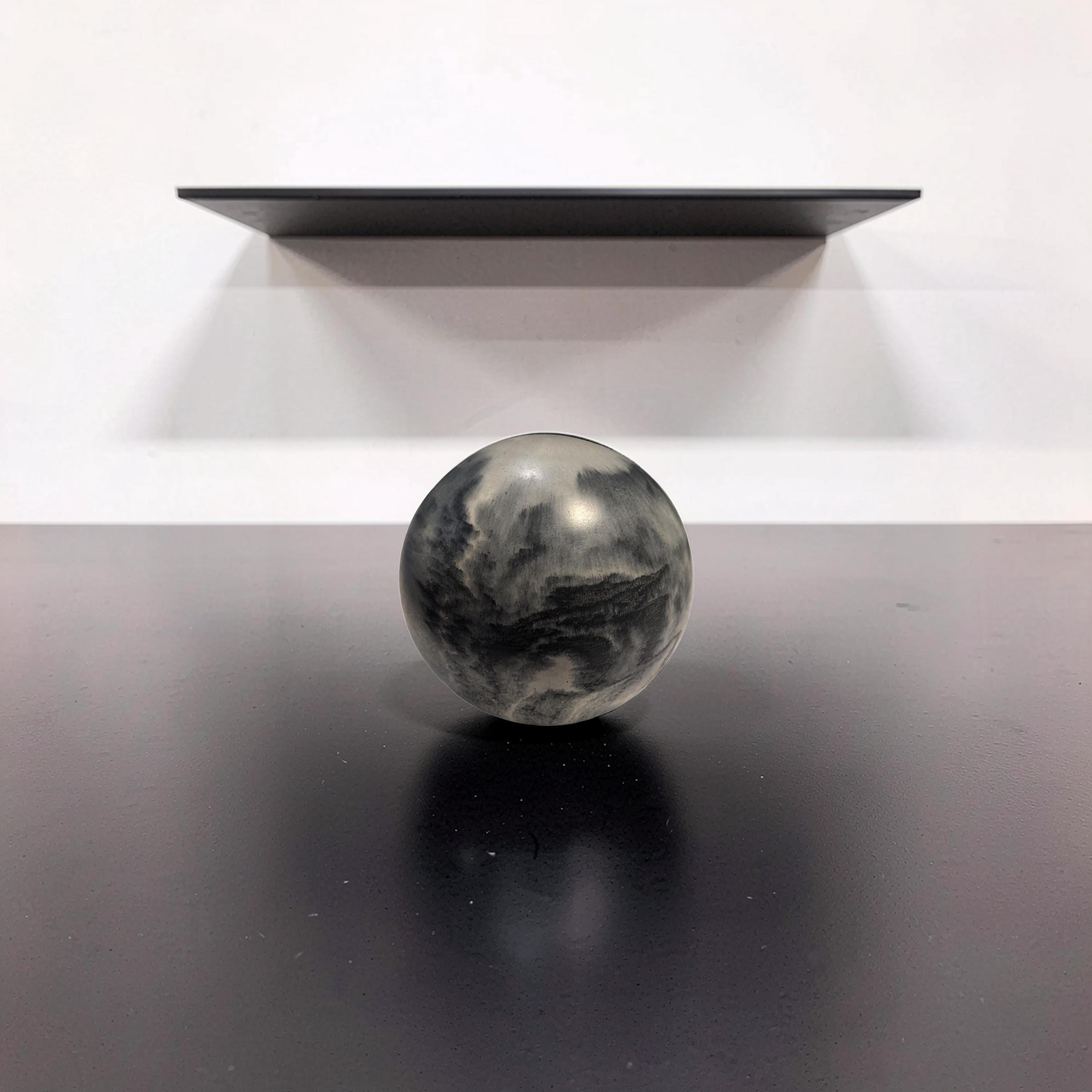 Large 4&amp;quot; Concrete Decorative Sphere -Minimalist Marbled Stone Ball - Modern Industrial Shelf Decor, Brutalist Paperweight, Zen Garden Accent