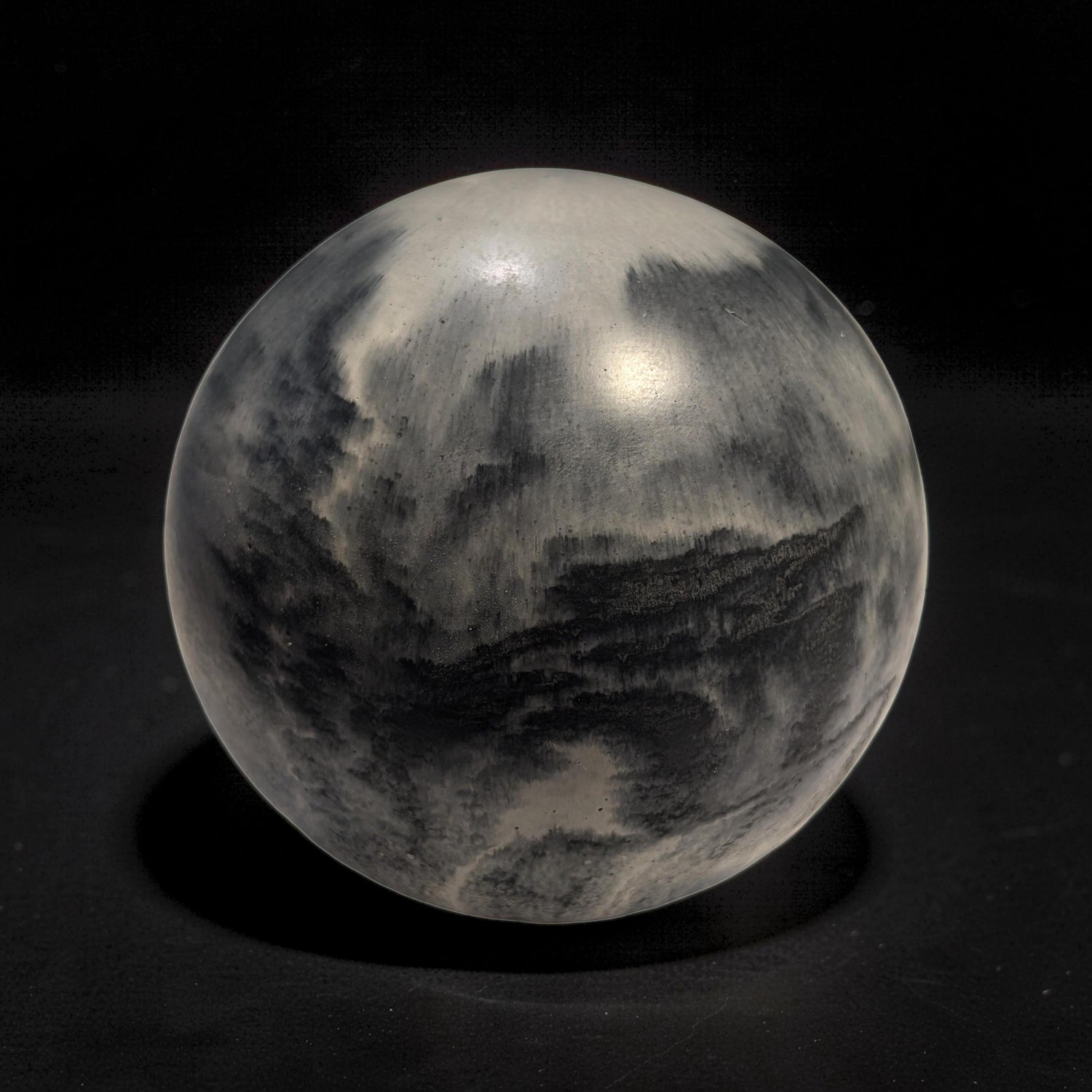 Large 4&amp;quot; Concrete Decorative Sphere -Minimalist Marbled Stone Ball - Modern Industrial Shelf Decor, Brutalist Paperweight, Zen Garden Accent