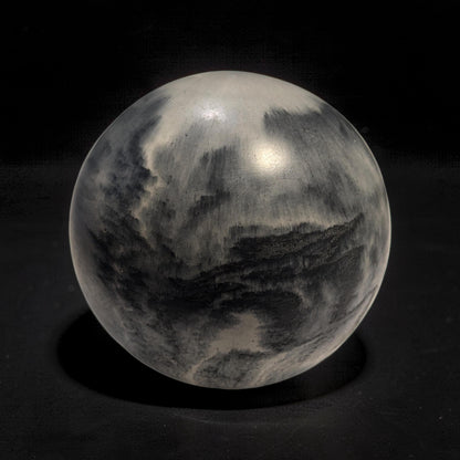 Large 4&amp;quot; Concrete Decorative Sphere -Minimalist Marbled Stone Ball - Modern Industrial Shelf Decor, Brutalist Paperweight, Zen Garden Accent