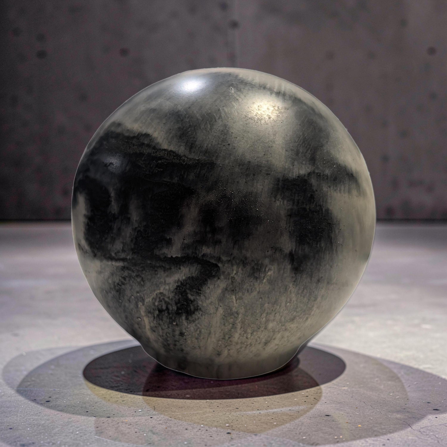 Large 4&amp;quot; Concrete Decorative Sphere -Minimalist Marbled Stone Ball - Modern Industrial Shelf Decor, Brutalist Paperweight, Zen Garden Accent