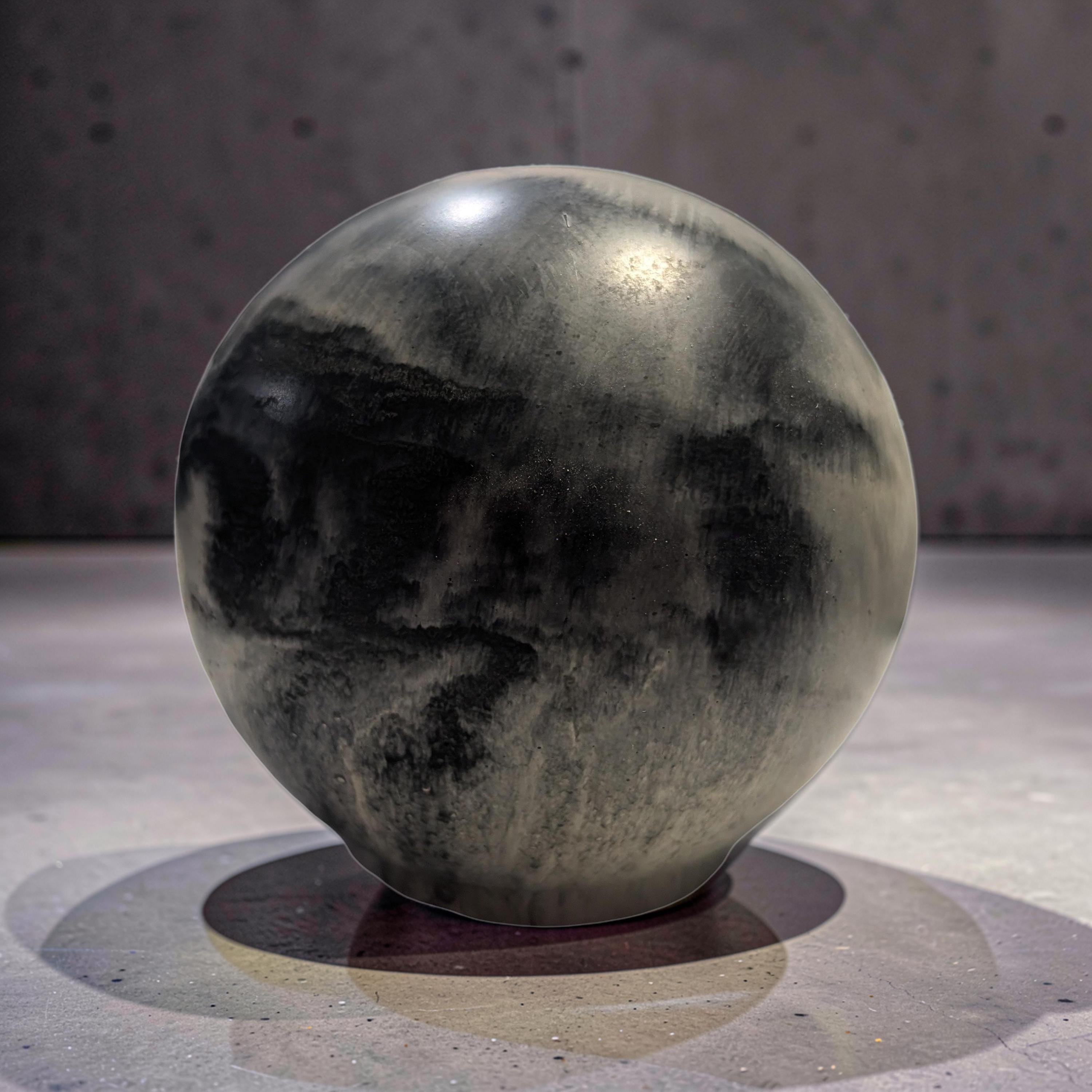 Large 4&amp;quot; Concrete Decorative Sphere -Minimalist Marbled Stone Ball - Modern Industrial Shelf Decor, Brutalist Paperweight, Zen Garden Accent