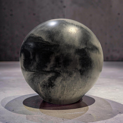 Large 4&amp;quot; Concrete Decorative Sphere -Minimalist Marbled Stone Ball - Modern Industrial Shelf Decor, Brutalist Paperweight, Zen Garden Accent