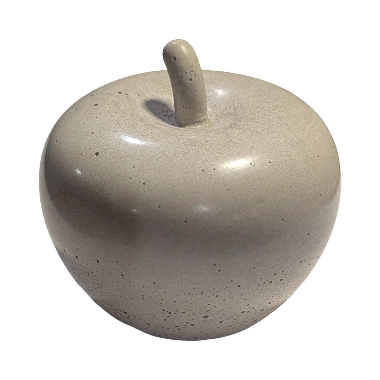 Minimalist Concrete Apple Decor - Industrial Brutalist Sculpture - Modern Farmhouse Paperweight - Natural Concrete Cement Fruit Figurine