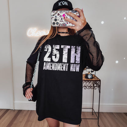 25th Amendment Now T-Shirt, Anti Trump We Had Enough Political Protest Tee, Distressed Activist Statement Shirt, War Criminal Voter Gift