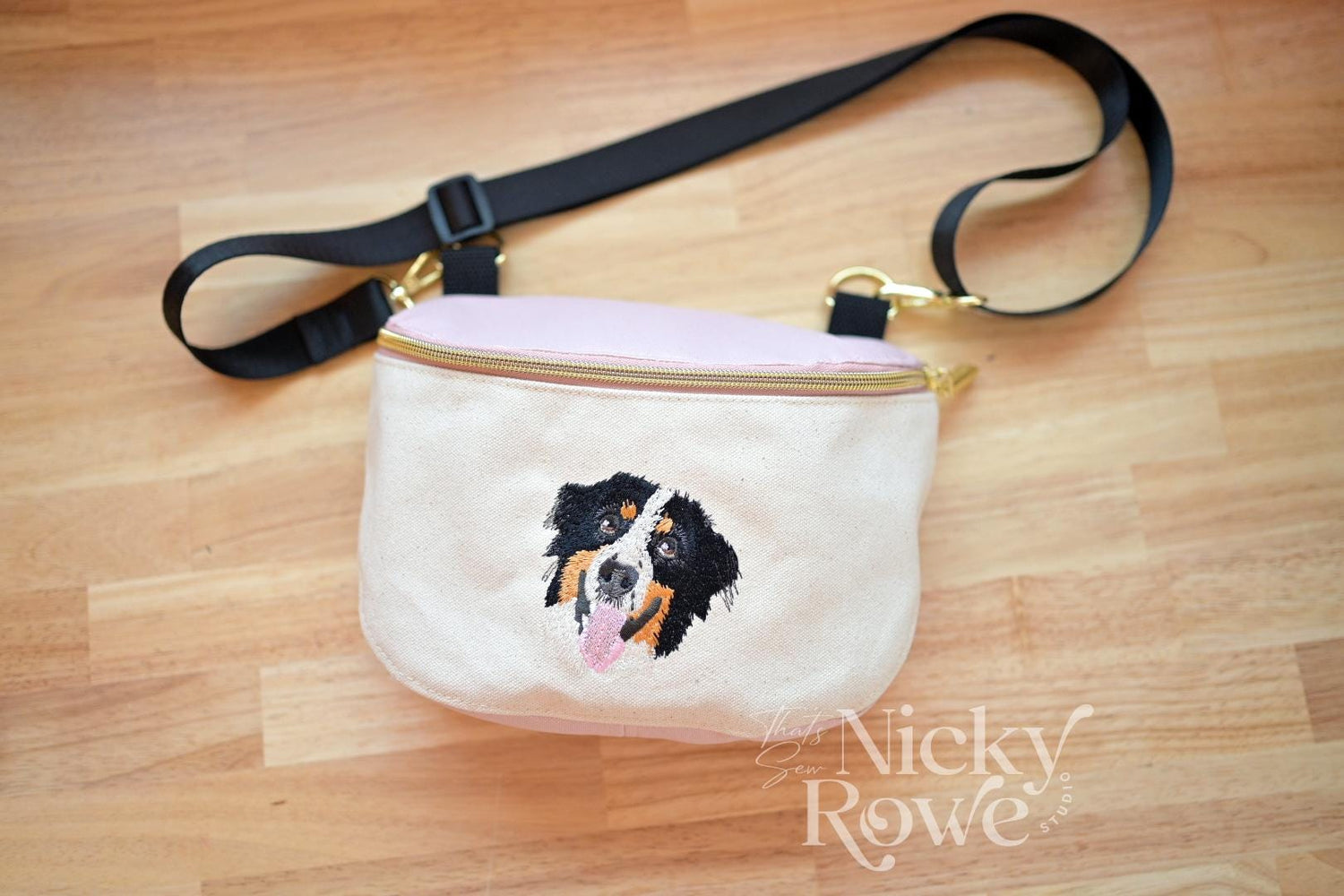 Pet Portrait Dog Walking Bag - Everyday Sling - Cross-body Bag - Custom, Handmade, Canvas Handbag - NO AI