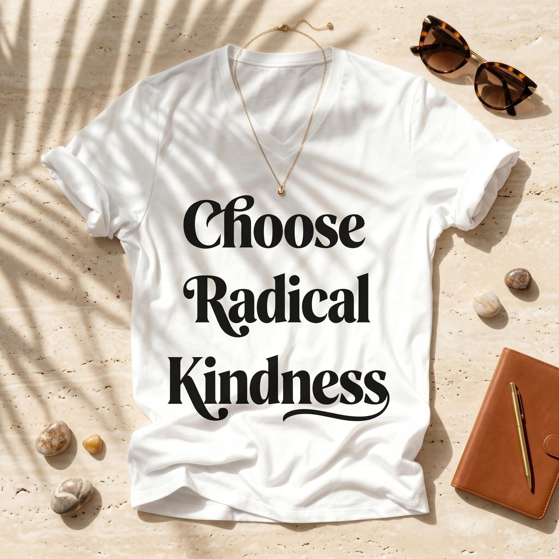 Choose Radical Kindness V Neck T Shirt, Progressive Political Human Rights Tshirt, Liberal Anti Trump Statement Tee