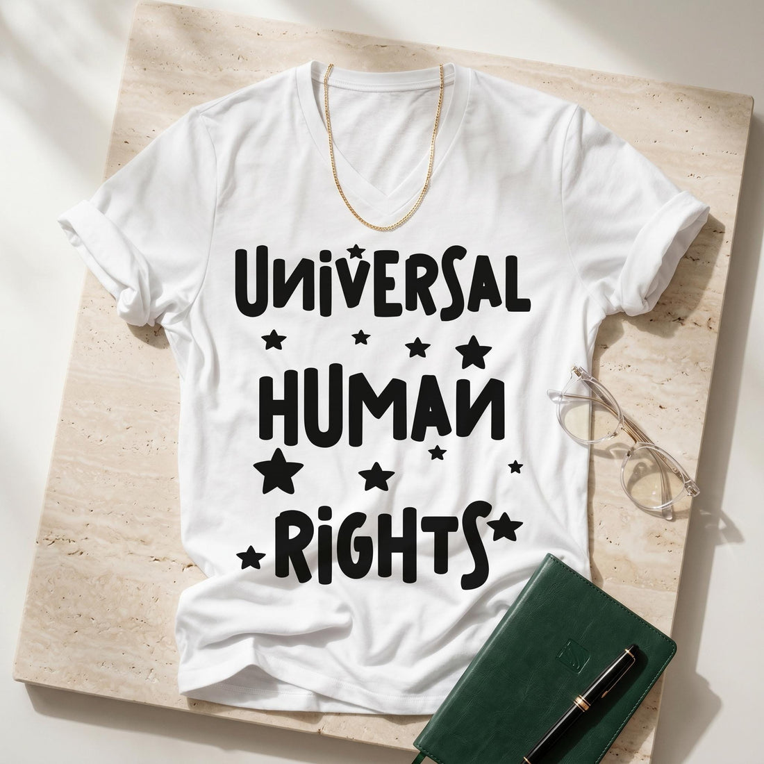 Universal Human Rights V Neck T Shirt, Social Justice Activist Tshirt, Progressive Liberal Leftist Top