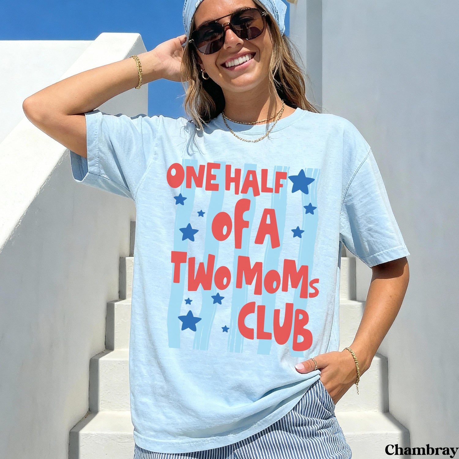 One Half Of A Two Mom Club T-Shirt, Lesbian Moms Tee, Matching Partner Pride Shirt, Mothers Day Gift for Her, Two Mom Family