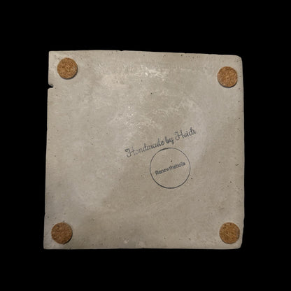 Minimalist Concrete Coasters Set of 2, Modern Industrial Drink Coasters with Cork Feet, Square Cement Product Photography Props