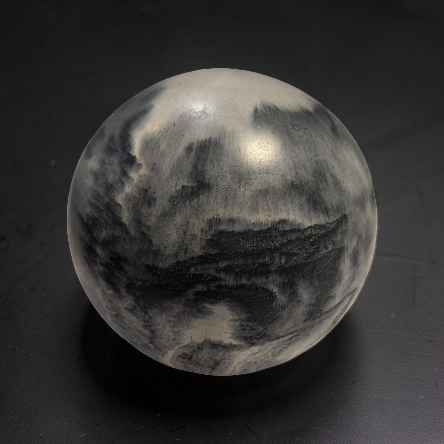 Large 4&amp;quot; Concrete Decorative Sphere -Minimalist Marbled Stone Ball - Modern Industrial Shelf Decor, Brutalist Paperweight, Zen Garden Accent