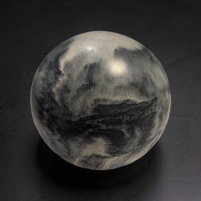 Large 4&amp;quot; Concrete Decorative Sphere -Minimalist Marbled Stone Ball - Modern Industrial Shelf Decor, Brutalist Paperweight, Zen Garden Accent