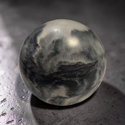 Large 4&amp;quot; Concrete Decorative Sphere -Minimalist Marbled Stone Ball - Modern Industrial Shelf Decor, Brutalist Paperweight, Zen Garden Accent