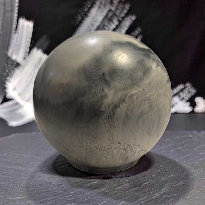 Large 4&amp;quot; Concrete Decorative Sphere -Minimalist Marbled Stone Ball - Modern Industrial Shelf Decor, Brutalist Paperweight, Zen Garden Accent