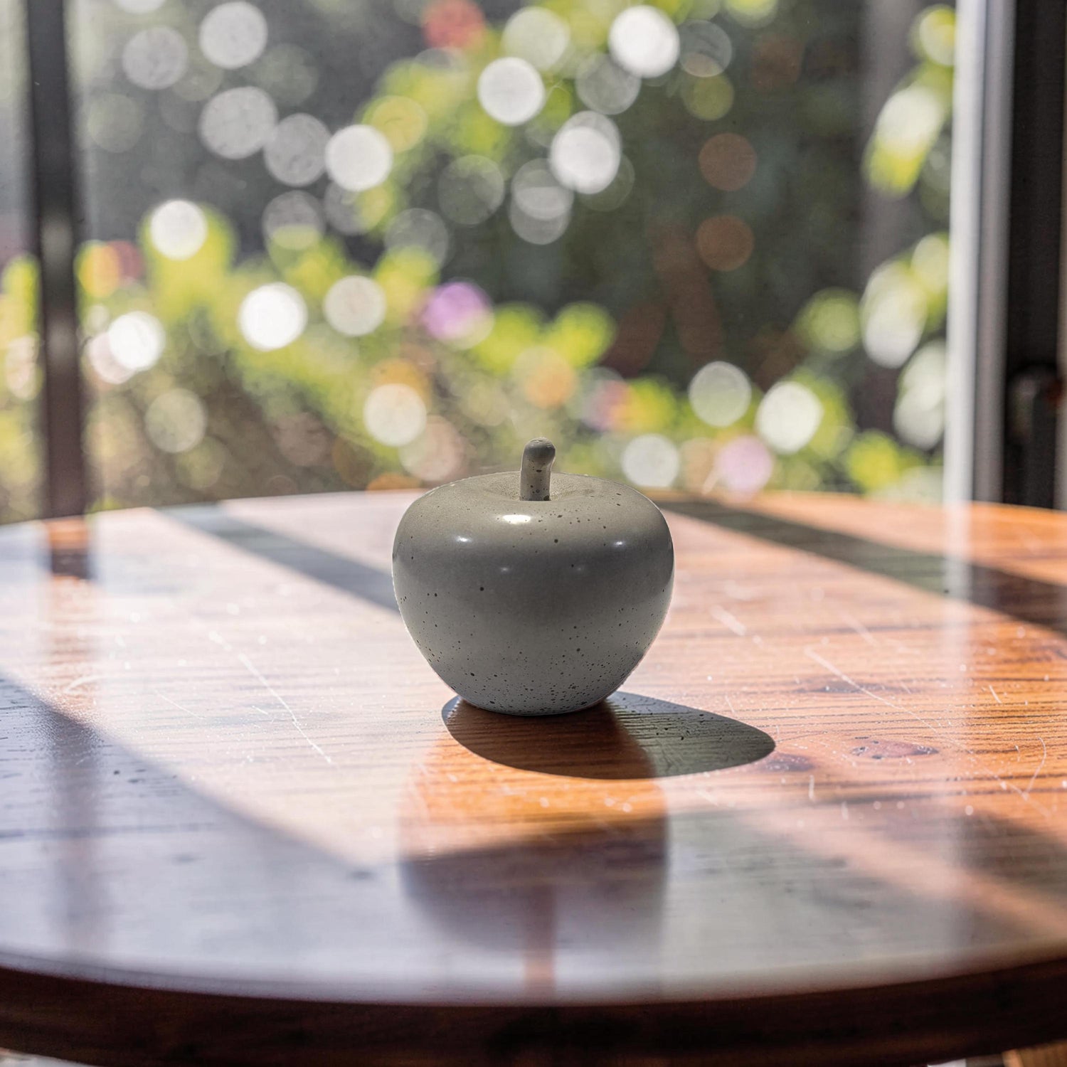 Minimalist Concrete Apple Decor - Industrial Brutalist Sculpture - Modern Farmhouse Paperweight - Natural Concrete Cement Fruit Figurine