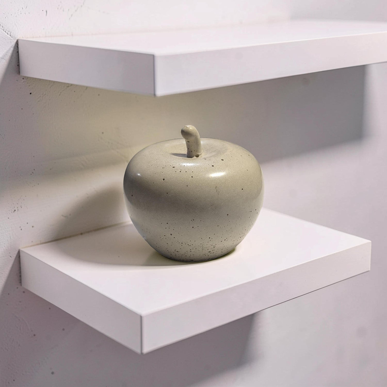 Minimalist Concrete Apple Decor - Industrial Brutalist Sculpture - Modern Farmhouse Paperweight - Natural Concrete Cement Fruit Figurine