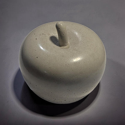 Minimalist Concrete Apple Decor - Industrial Brutalist Sculpture - Modern Farmhouse Paperweight - Natural Concrete Cement Fruit Figurine