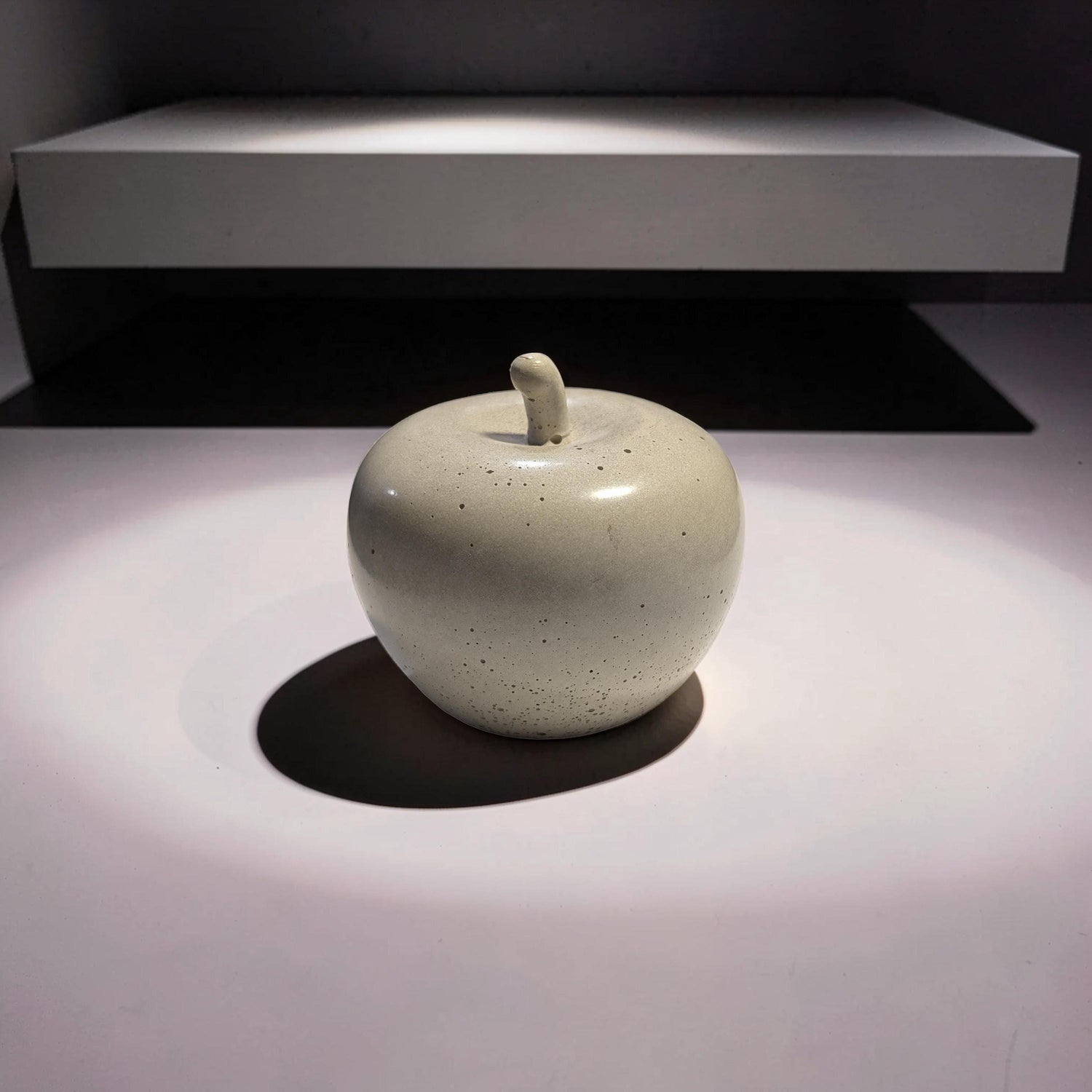 Minimalist Concrete Apple Decor - Industrial Brutalist Sculpture - Modern Farmhouse Paperweight - Natural Concrete Cement Fruit Figurine