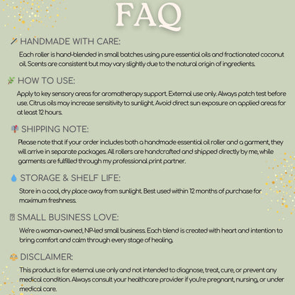 Nix The Nausea Essential Oil Roller | Queasiness Post Hysterectomy Aromatherapy Blend | Hysto Surgery Recovery Gift | No Uterus Care Package