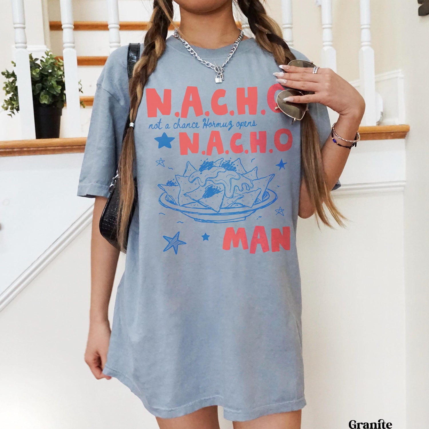 N.A.C.H.O Not A Chance Hormuz Opens T-Shirt, Funny Nachos Anti Trump Anti War Tee, Stop War With Iran Protest Shirt