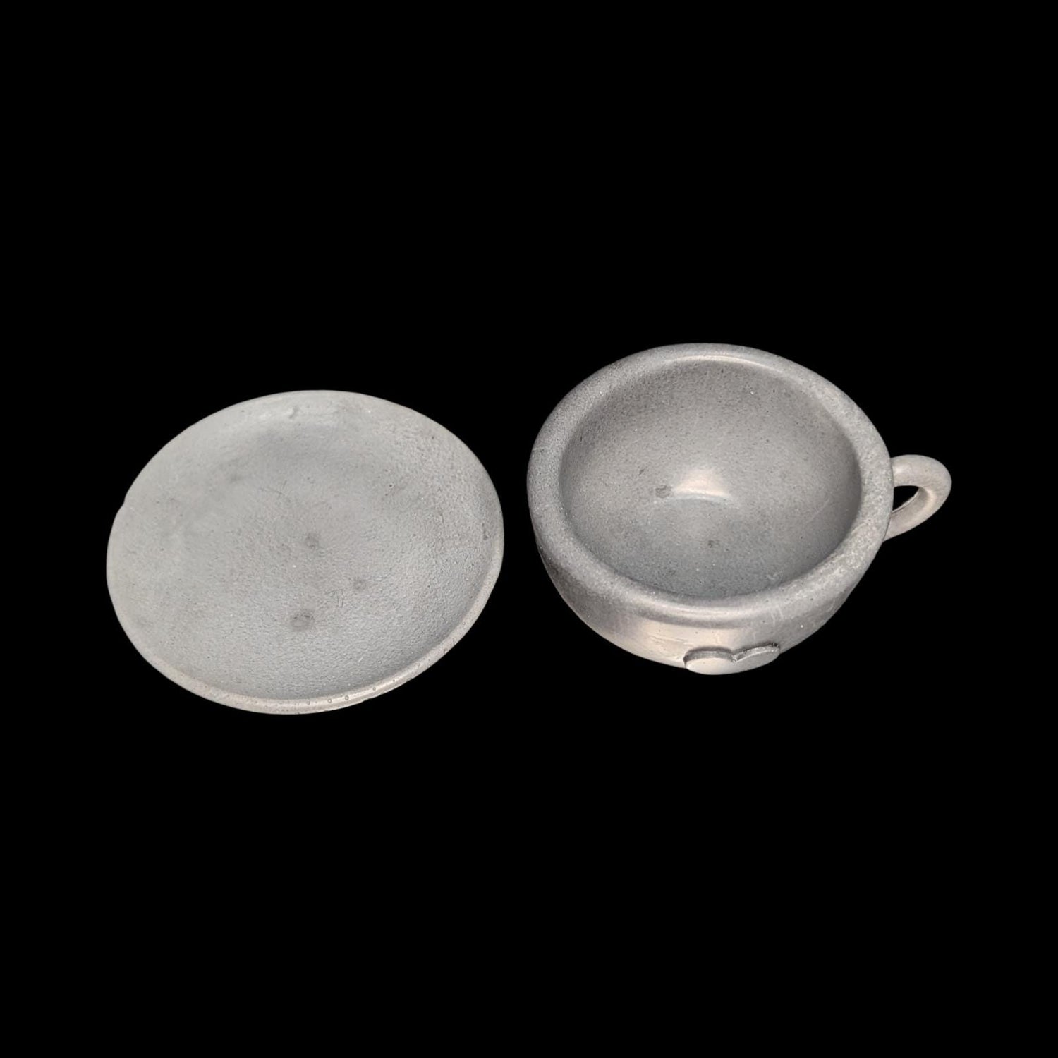 Minimalist Concrete Heart Teacup &amp; Saucer Set | Modern Succulent Planter | Jewelry Dish | Minimalist Concrete Mug + Saucer Set