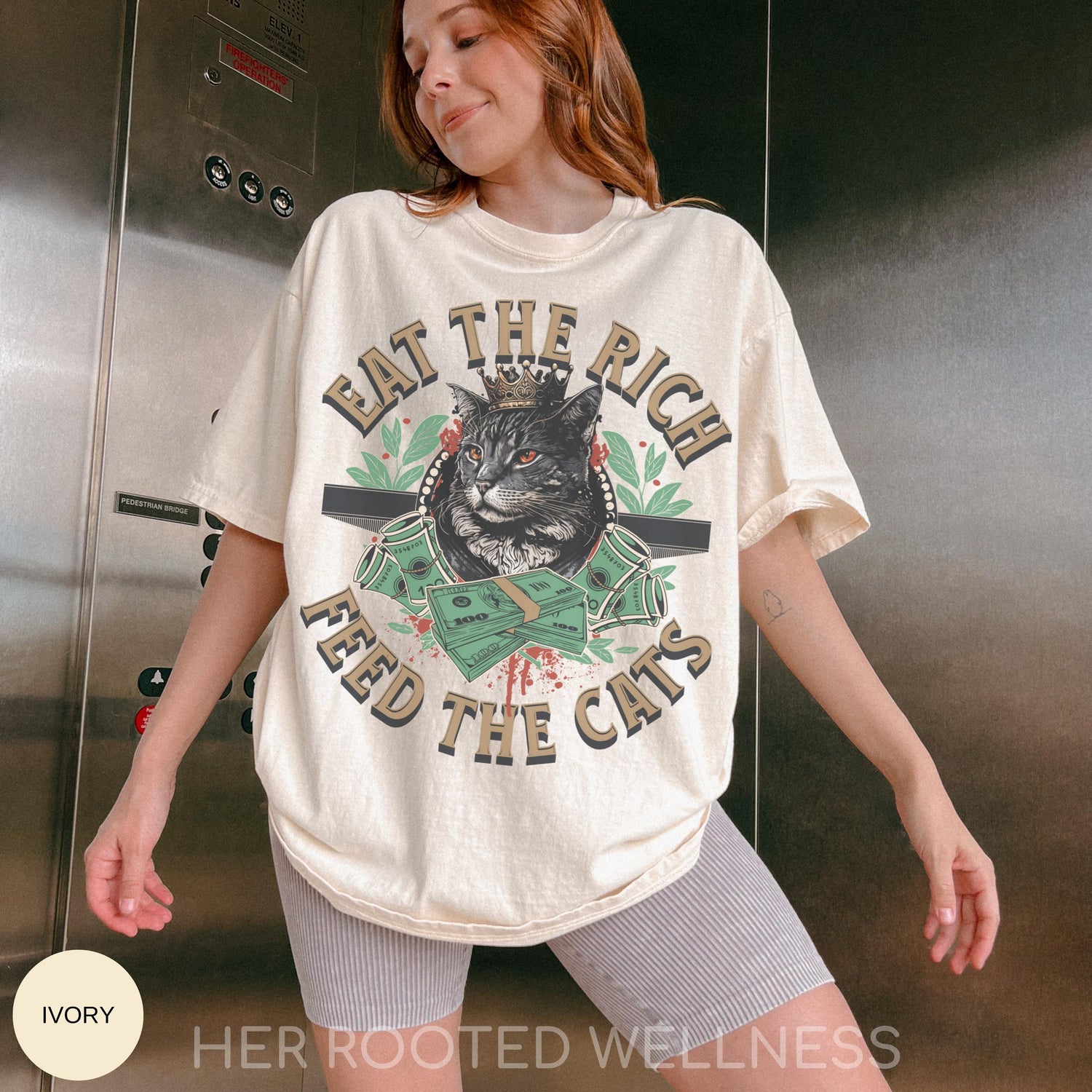 Eat the Rich Feed the Cats Shirt, Anti Capitalist Tshirt, Political Activist Apparel, Liberal Cat Mom Gift, Anti Billionaire Protest T-shirt
