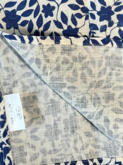 Blue Botanical Napkins – Linen Cloth Napkin – Floral Table Decor