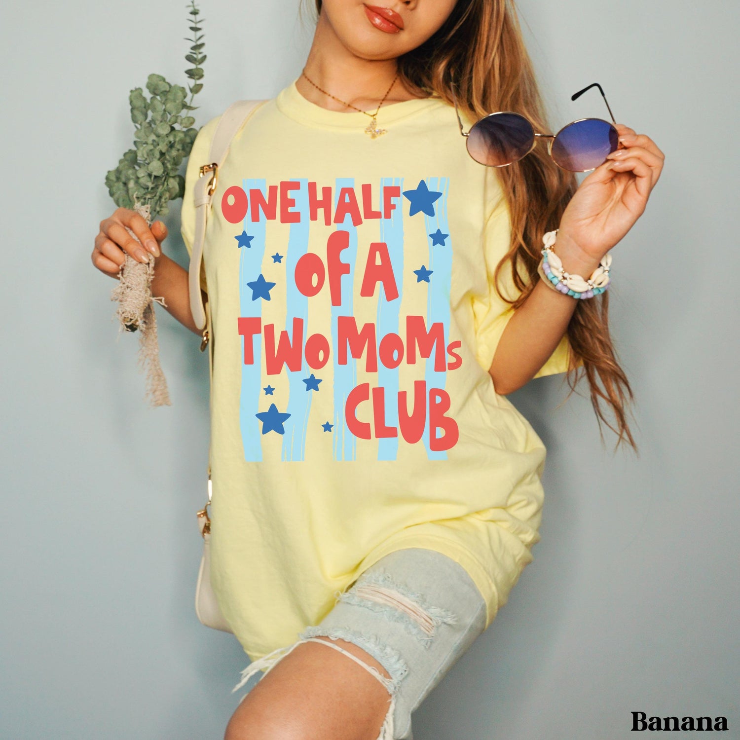 One Half Of A Two Mom Club T-Shirt, Lesbian Moms Tee, Matching Partner Pride Shirt, Mothers Day Gift for Her, Two Mom Family