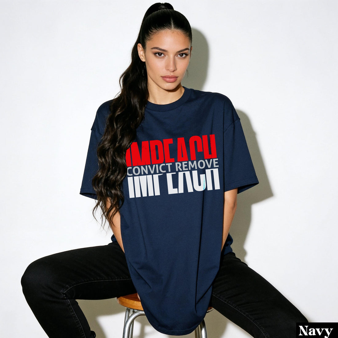 Impeach Convict Remove T Shirt, Long Sleeve, Sweatshirt, Anti Trump, Remove The Regime, Blue Wave, Karma, Liberal, Activist, Protest
