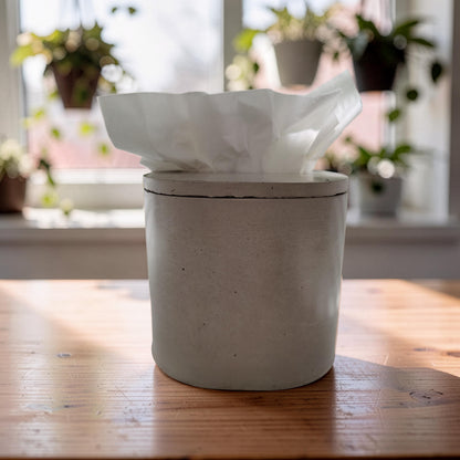 Modern Concrete Tissue Box, Minimalist Vanity Decor, Reusable Facial Tissue Dispenser, Industrial Bathroom Accessories,Refillable Tissue Box