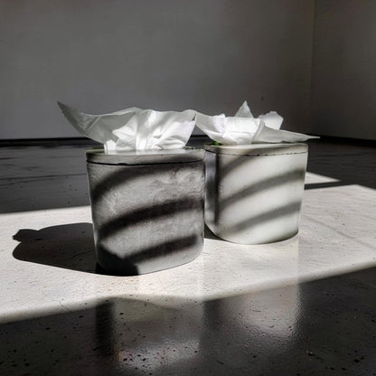 Modern Concrete Tissue Box, Minimalist Vanity Decor, Reusable Facial Tissue Dispenser, Industrial Bathroom Accessories,Refillable Tissue Box