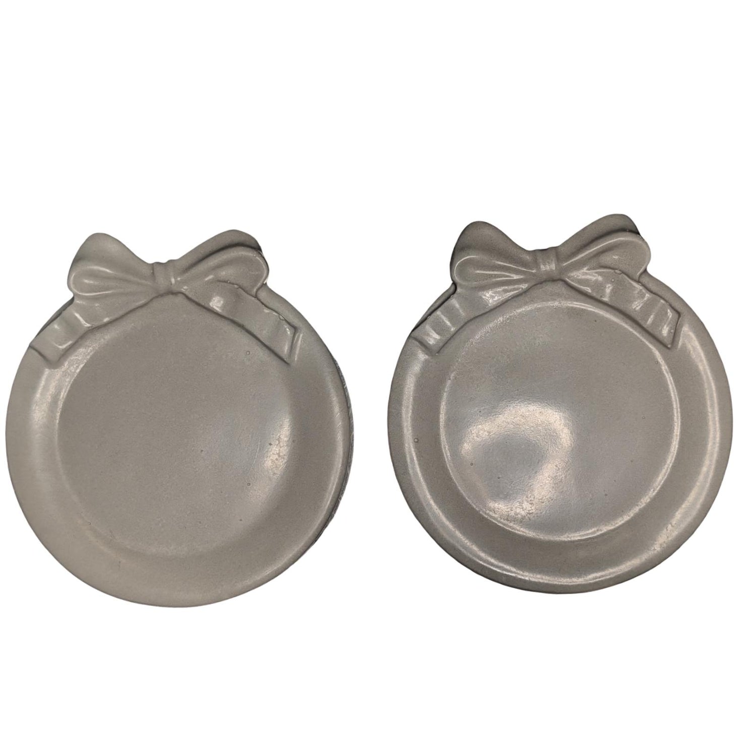 Coquette Concrete Bow Ring Dish | Cute Ribbon Jewelry Tray | Round Trinket Bowl | Natural &amp; Grey Coaster Set | Aesthetic Bedroom Decor