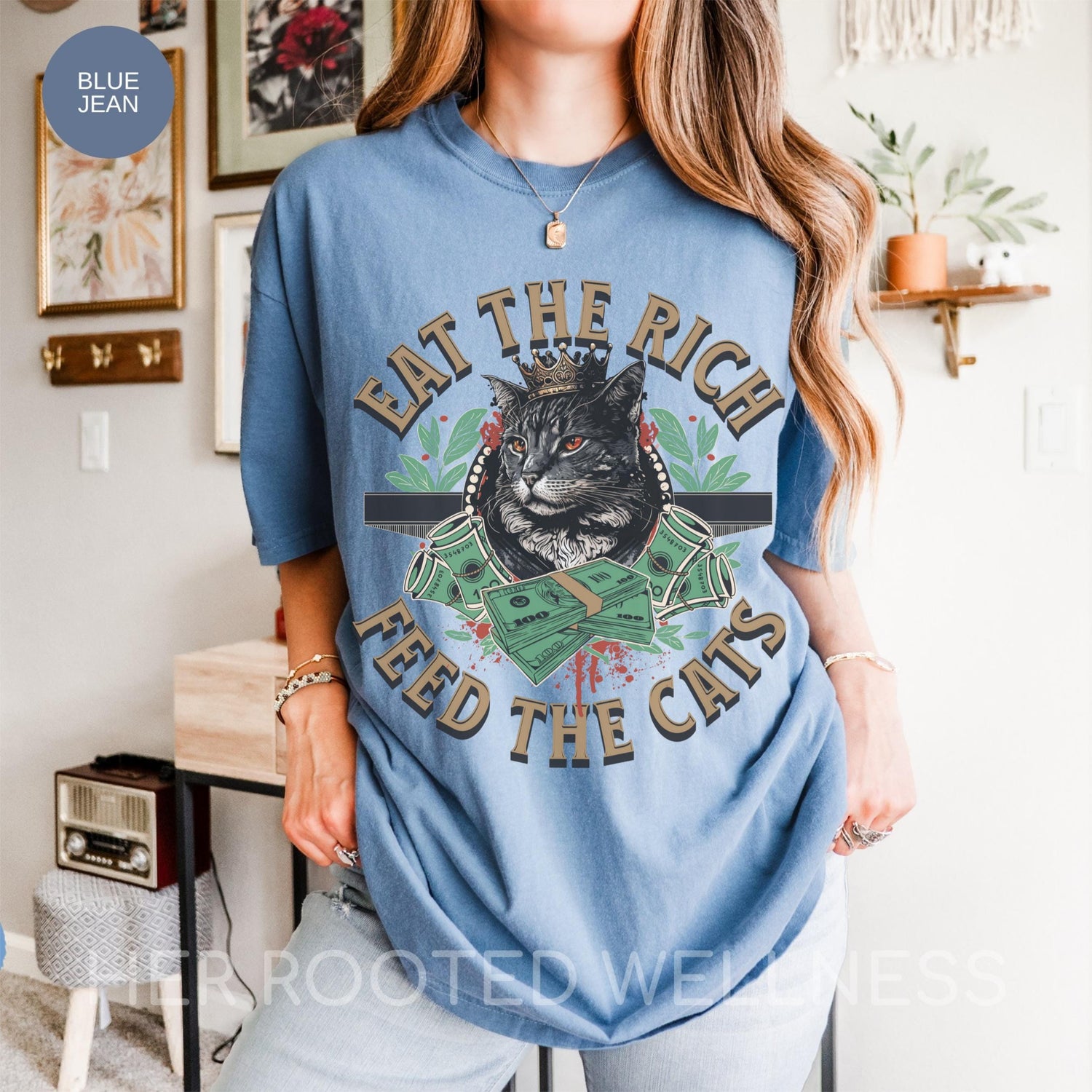 Eat the Rich Feed the Cats Shirt, Anti Capitalist Tshirt, Political Activist Apparel, Liberal Cat Mom Gift, Anti Billionaire Protest T-shirt