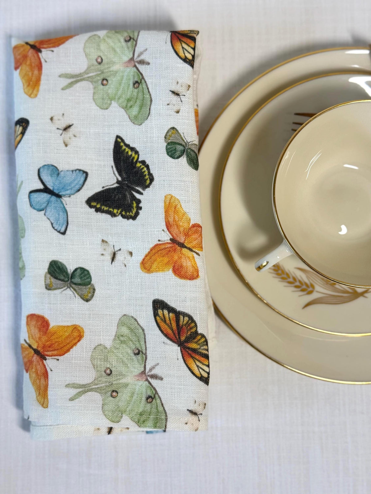 Butterfly Linen Napkins – Colorful Napkin – Nature Table Decor