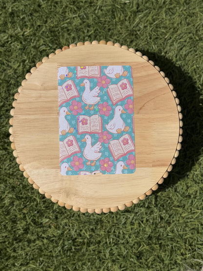 Bookish Goose Kindle Insert | Floral Reader E-Reader Case Insert | Cute Duck Reading Aesthetic | Clear or Holographic