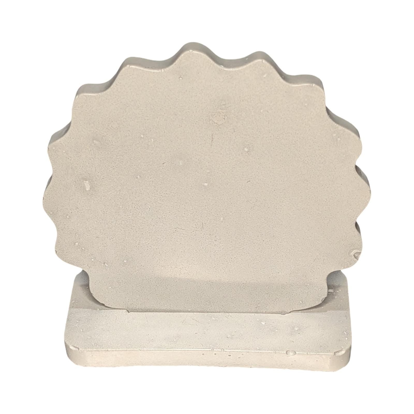 Blank Concrete Signs with Stands | Scalloped Table Top Display | DIY Wedding Table Numbers | Retail Price Signs | Small Food Stationery Sign