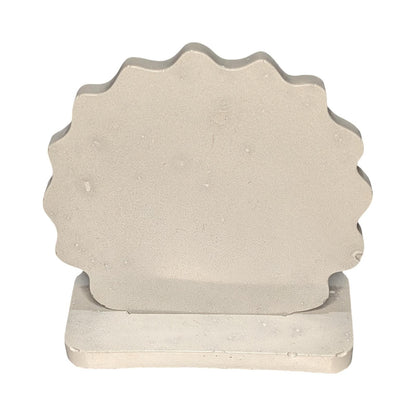Blank Concrete Signs with Stands | Scalloped Table Top Display | DIY Wedding Table Numbers | Retail Price Signs | Small Food Stationery Sign