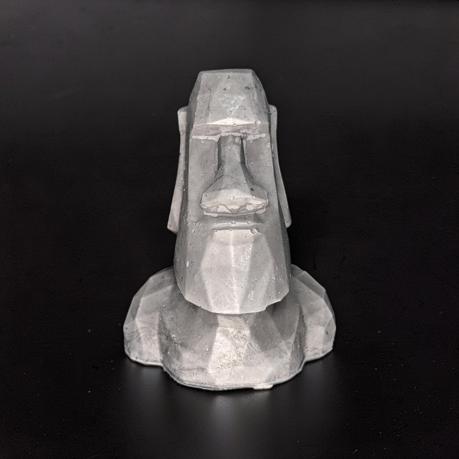 Minimalist Concrete Statue | Easter Island Moai Bust | Brutalist Home Decor Accent | Geometric Stone Face Paperweight | Bookshelf Decoration