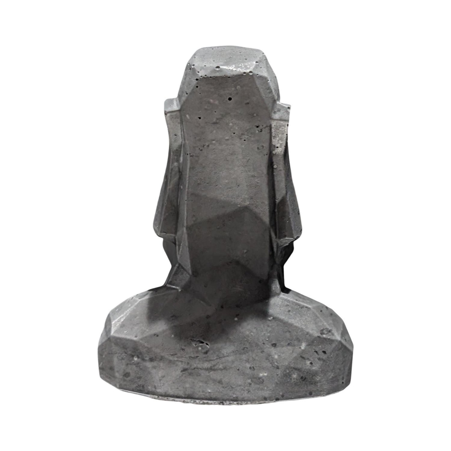 Minimalist Concrete Statue | Easter Island Moai Bust | Brutalist Home Decor Accent | Geometric Stone Face Paperweight | Bookshelf Decoration